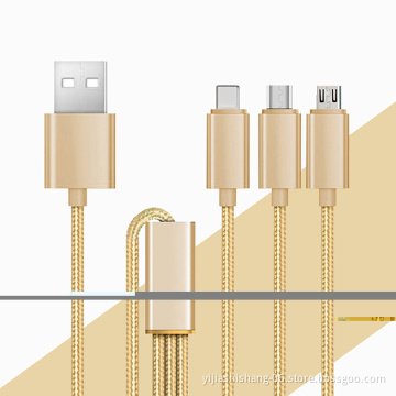 Yijiashishang Nylon quick charging  USB cable for iphone for Micro for Type c